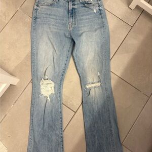 MOTHER Light Blue Distressed Jeans